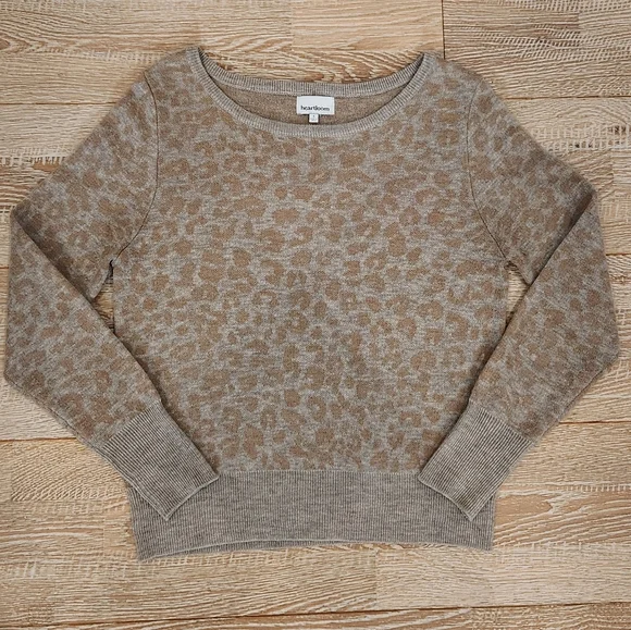 Heartloom Leopard Print Crew Neck Sweater - Brown - Picture 1 of 3